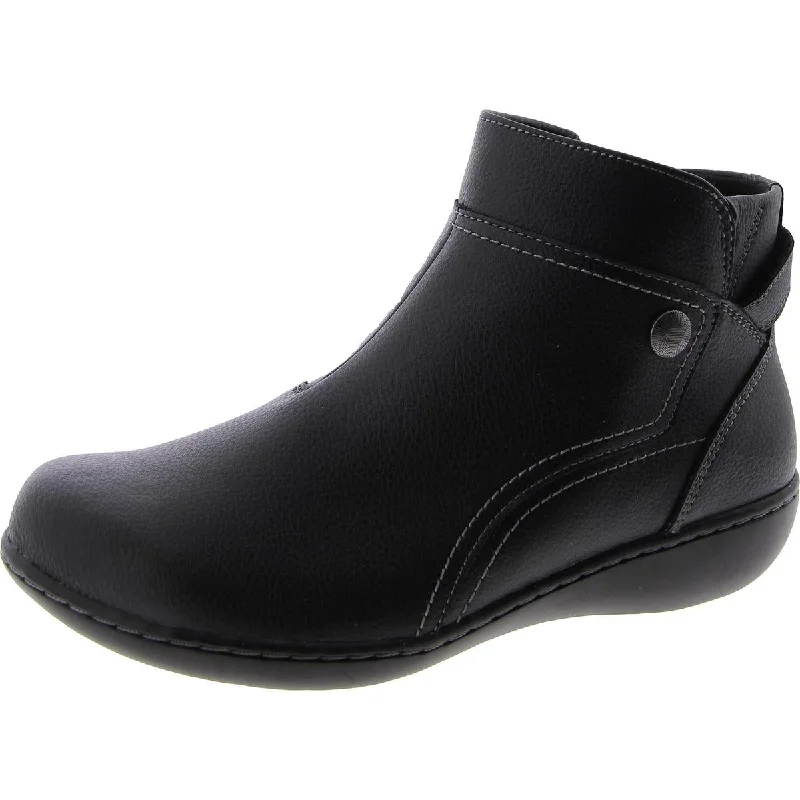 Clarks Womens ASHLAND MABEL Leather Zipper Ankle Boots