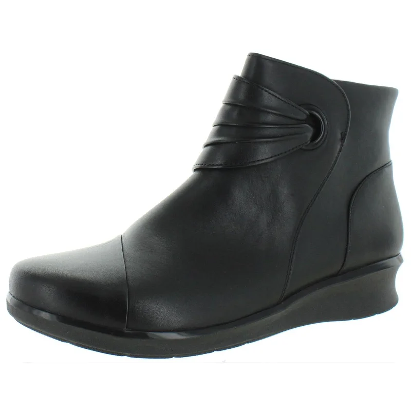 Clarks Womens Hope Twirl Leather Wedge Ankle Boots