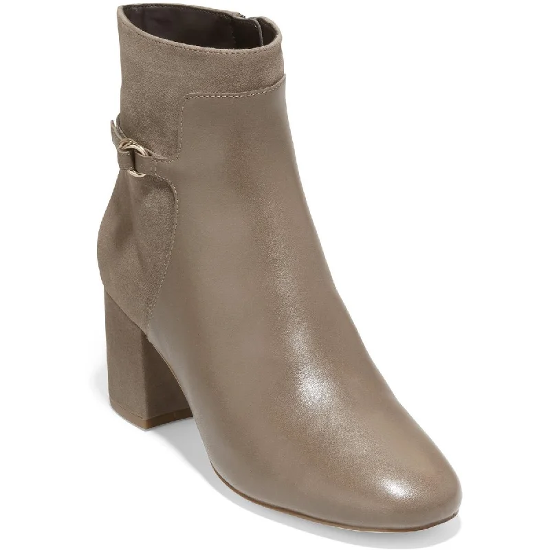 Cole Haan Womens Amalie Leather Zip Up Ankle Boots