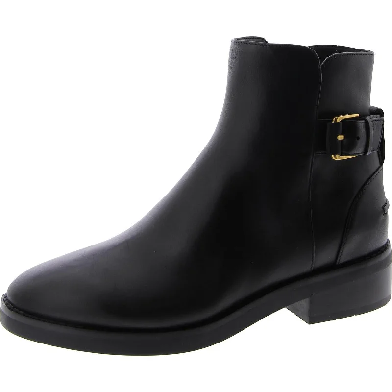 Cole Haan Womens Faux Leather Block Heel Ankle Boots