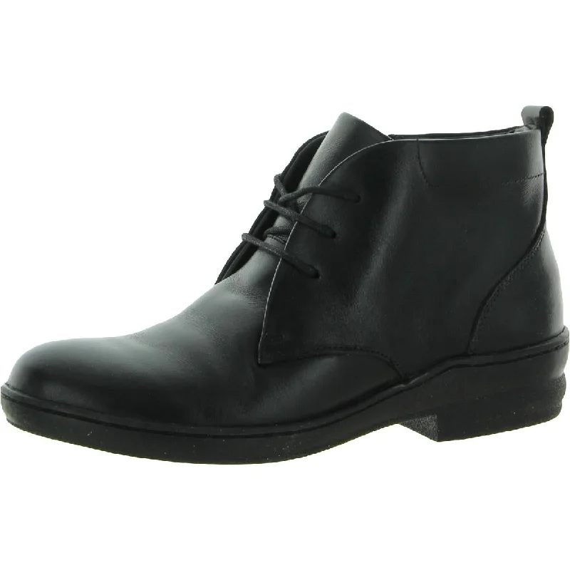 David Tate Womens Bank Leather Low Heel Ankle Boots