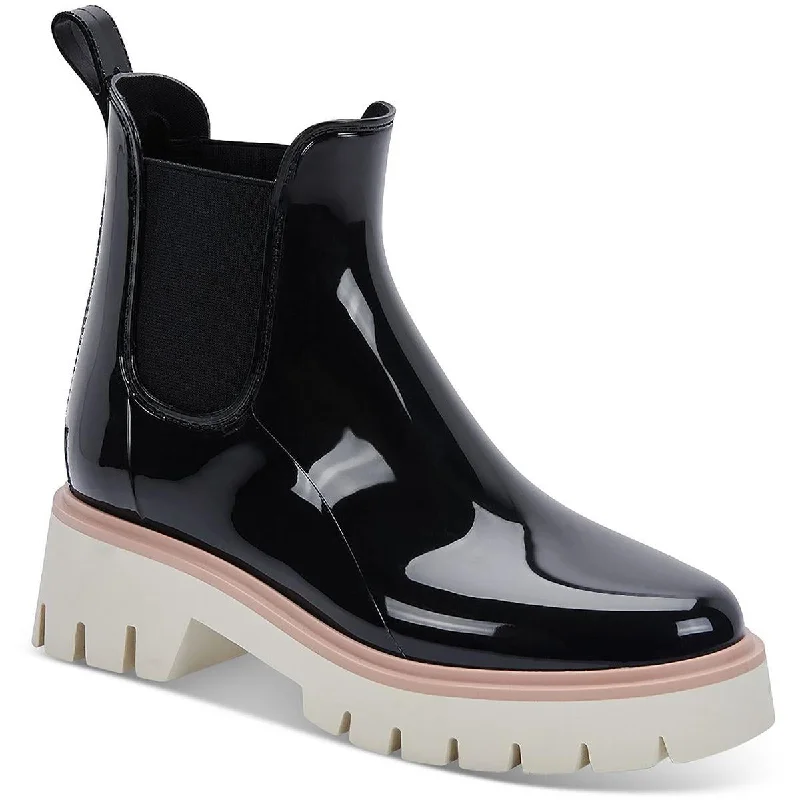 Dolce Vita Womens Thundr H2O Patent Platform Rain Boots