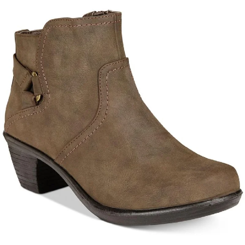 Easy Street Womens Dawnta Faux Leather Ankle Booties