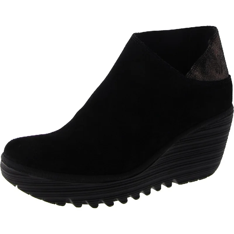 FLY London Womens Yego Suede Slip On Booties