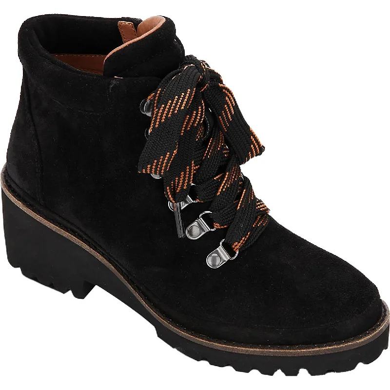 Gentle Souls Womens Suede Lace-Up Combat & Lace-Up Boots