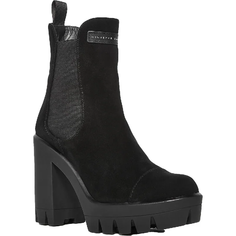 Giuseppe Zanotti Womens Faux Suede Platform Booties