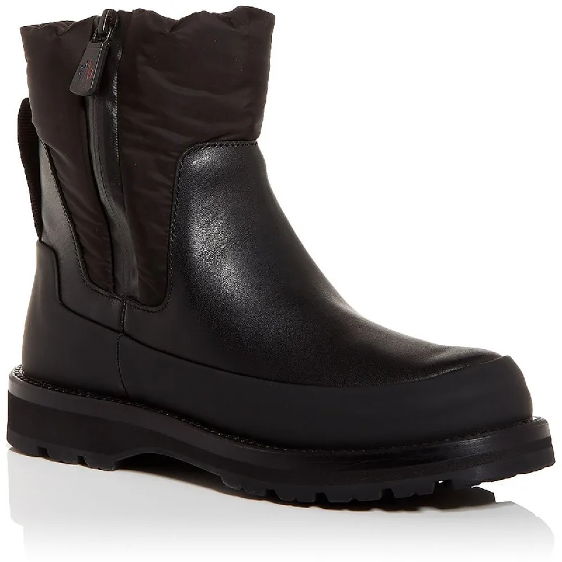 Moncler Womens Leather Ankle Rain Boots