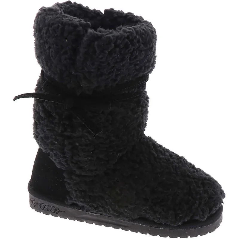 Muk Luks Womens Clementine Faux Fur Flat Mid-Calf Boots