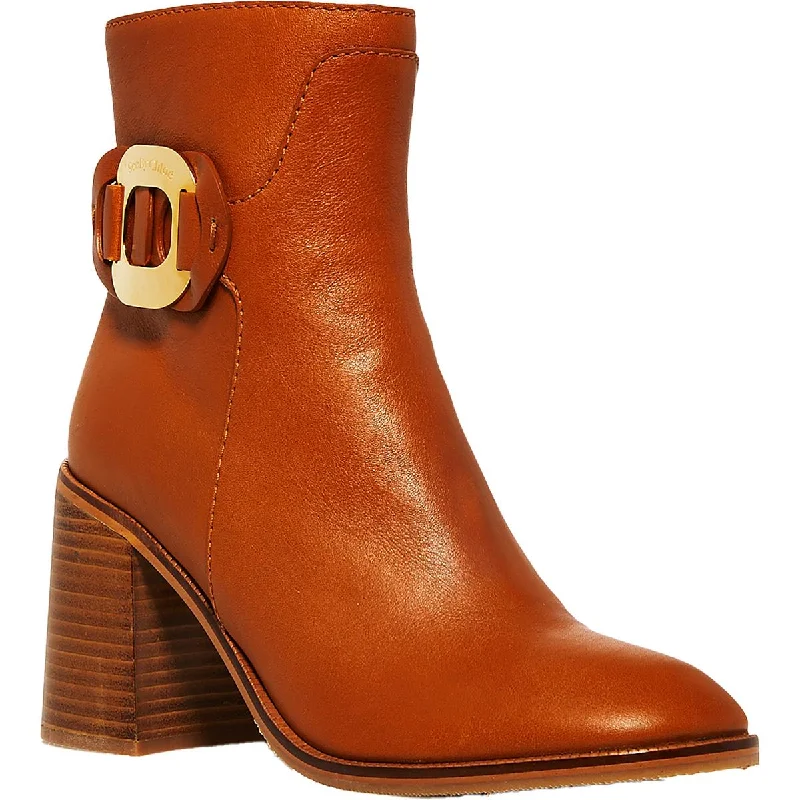 See by Chloe Womens Leather Zipper Booties