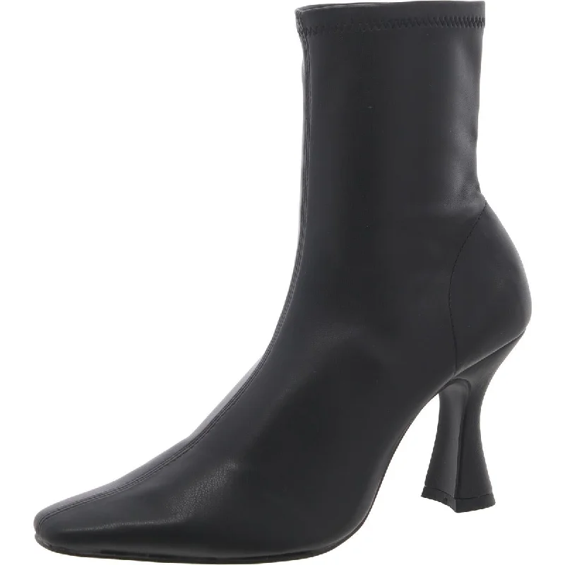 Steve Madden Womens Saintly Faux Leather Pull-On Ankle Boots