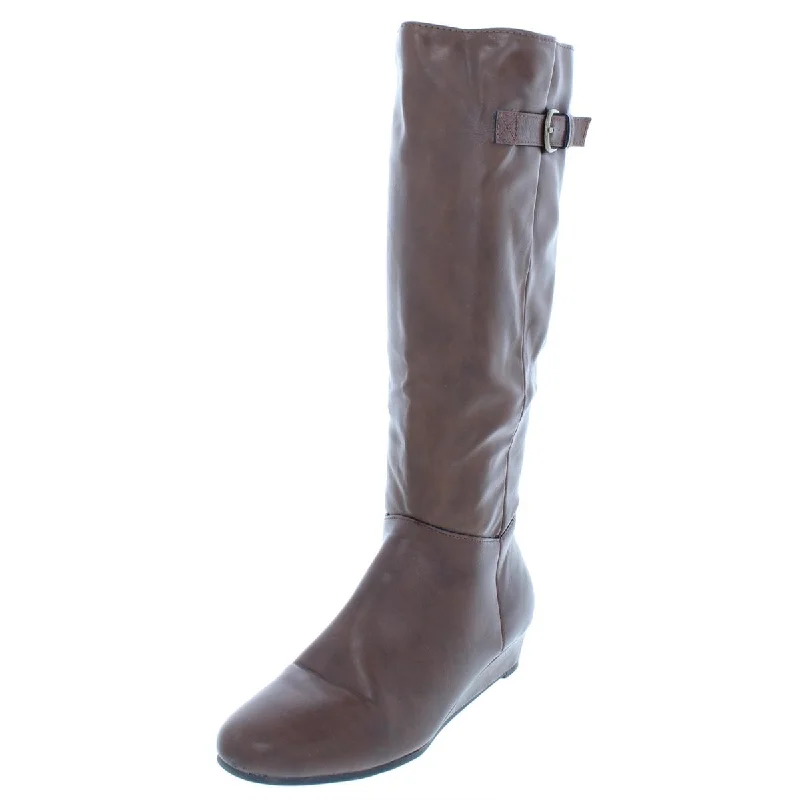 Style & Co. Womens Rainne Faux Leather Knee-High Riding Boots