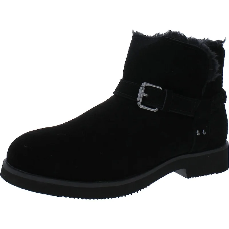 Style & Co. Womens Suede Buckle Shearling Boots