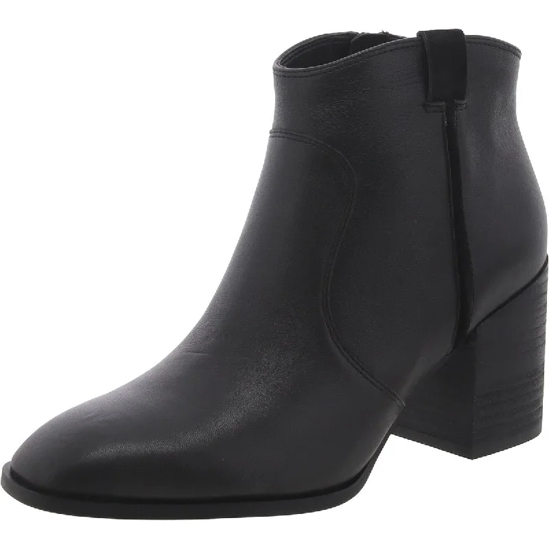 Vionic Womens Regan Leather Square Toe Booties