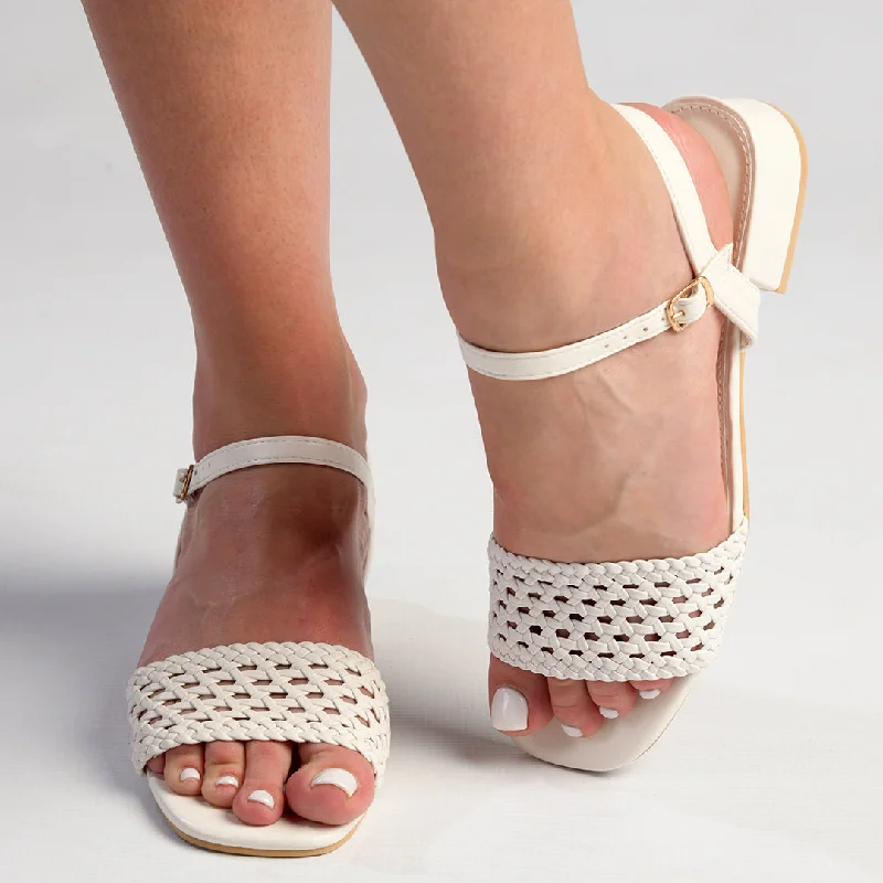 Madison Georgia Ankle Strap Sandal - White