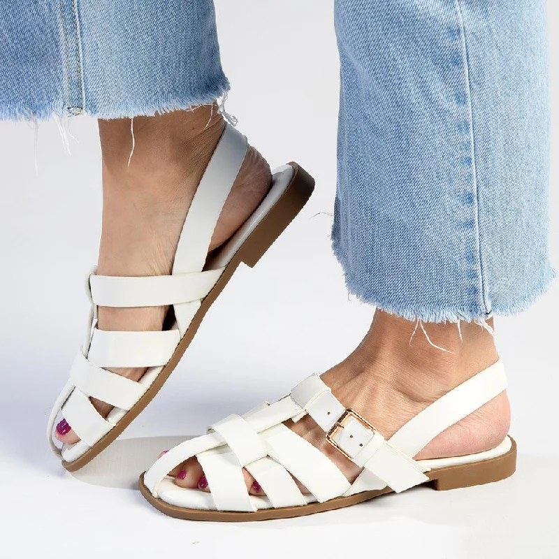 Madison Jerry Closed Toe Sandal - White