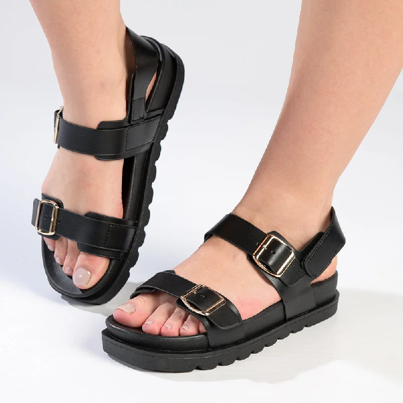 Madison Jillion Sandal With Velcro Backstrap - Black