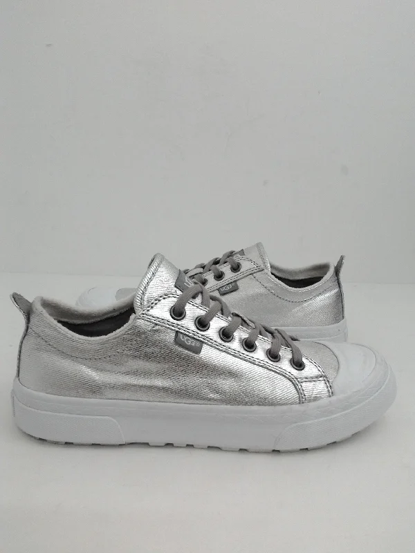 UGG Women's Metallic Silver Platform Sneakers Size 6 M